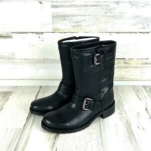 Michael Michael Kors Women 5.5 Jonas Black Leather Biker Moto Ankle Boots NEW